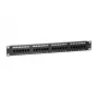 Equip 24-porttinen Cat.5e suojaamaton patch-paneeli, musta, Cat5e, rack-asennus, 1U, musta, RoHS, CE