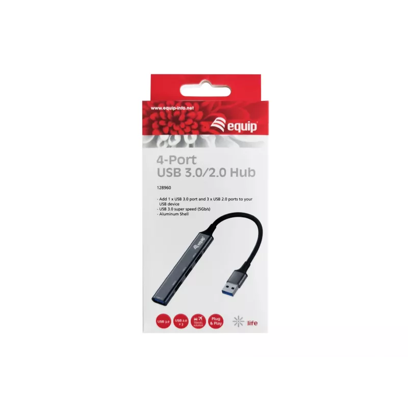 Equip 4-porttinen USB 3.0/2.0 -USB-keskitin