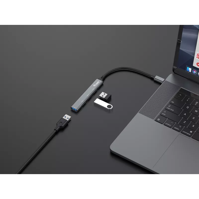 Equip 4-porttinen USB 3.0/2.0 -USB-keskitin, USB-C