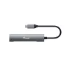 Equip 128963 USB-C 4-porttinen USB 3.2 Gen 1 (3.1 Gen 1) -keskitin, 4x USB-C, 5 Gbit/s, alumiini, ilman verkkolaitetta, musta/hopea