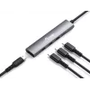 Equip 128963 USB-C 4-porttinen USB 3.2 Gen 1 (3.1 Gen 1) -keskitin, 4x USB-C, 5 Gbit/s, alumiini, ilman verkkolaitetta, musta/hopea