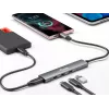 Equip 128963 USB-C 4-porttinen USB 3.2 Gen 1 (3.1 Gen 1) -keskitin, 4x USB-C, 5 Gbit/s, alumiini, ilman verkkolaitetta, musta/hopea