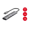 Equip 128963 USB-C 4-porttinen USB 3.2 Gen 1 (3.1 Gen 1) -keskitin, 4x USB-C, 5 Gbit/s, alumiini, ilman verkkolaitetta, musta/hopea
