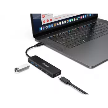 Equip USB-C 4-porttinen USB 3.2 Gen 1 -keskitin, USB-C x 2, USB-A x 2