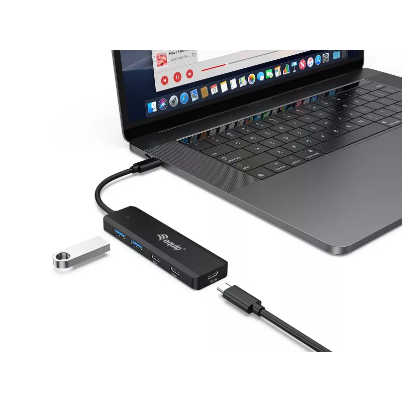 Equip USB-C 4-porttinen USB 3.2 Gen 1 -keskitin, USB-C x 2, USB-A x 2