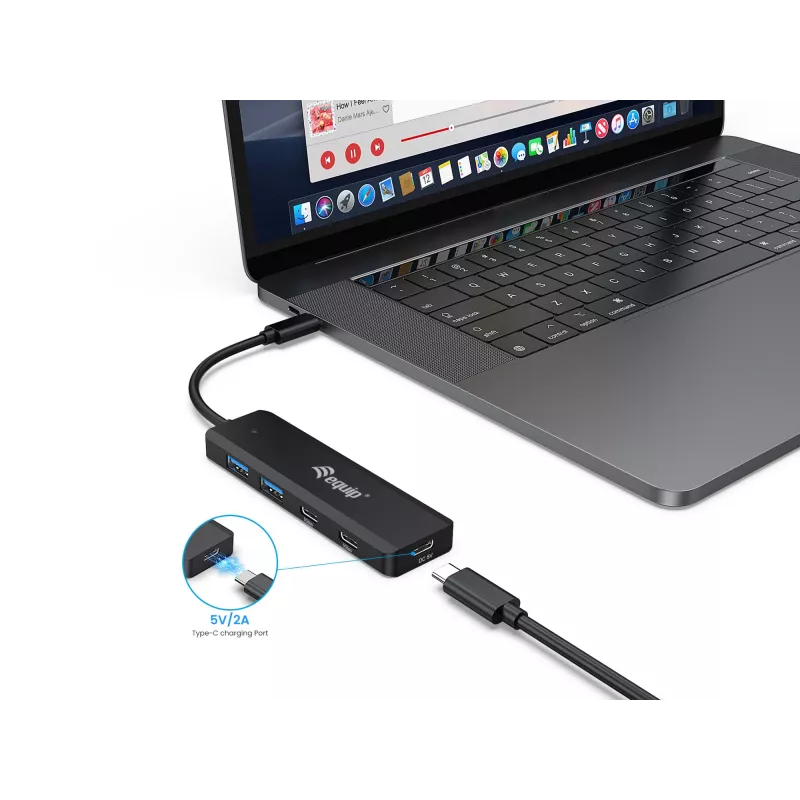 Equip USB-C 4-porttinen USB 3.2 Gen 1 -keskitin, USB-C x 2, USB-A x 2
