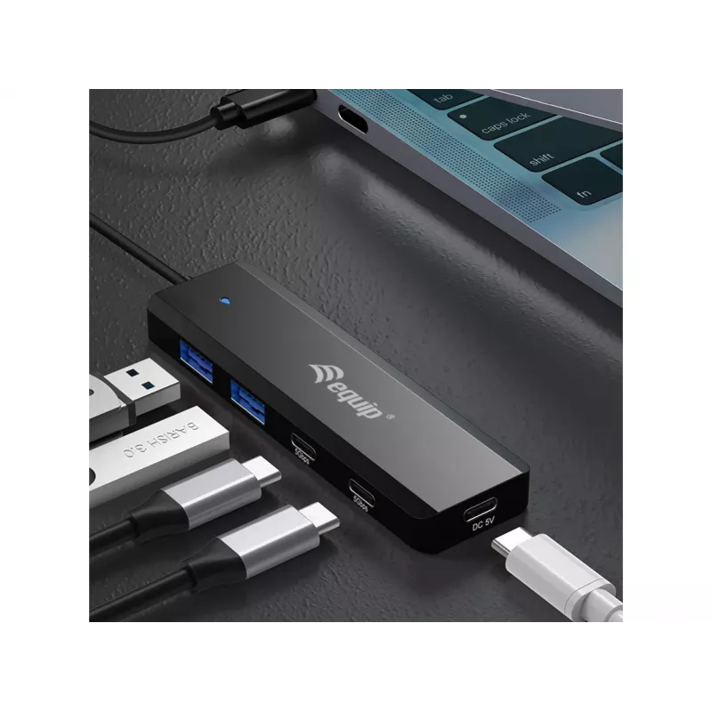Equip USB-C 4-porttinen USB 3.2 Gen 1 -keskitin, USB-C x 2, USB-A x 2
