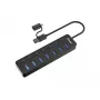 Equip 7-porttinen USB 3.2 Gen 1 -USB-keskitin verkkolaitteella