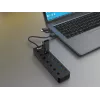 Equip 7-porttinen USB 3.2 Gen 1 -USB-keskitin verkkolaitteella
