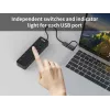 Equip 7-porttinen USB 3.2 Gen 1 -USB-keskitin verkkolaitteella
