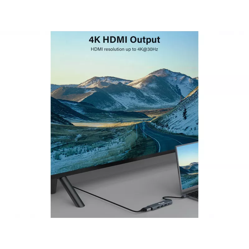 Equip USB-C 5-in-1 -moniadapteri, HDMI, USB 3.2 GEN1, 100W USB PD
