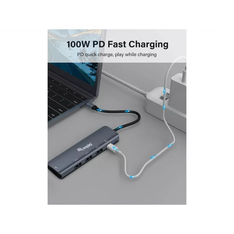 Equip USB-C 5-in-1 -moniadapteri, HDMI, USB 3.2 GEN1, 100W USB PD