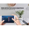 Equip USB-C - RJ45 gigabitin verkko + PD-adapteri USB Type-C 100W