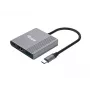 Equip 133488 3-in-1 USB-C – HDMI / USB-A / USB PD -sovitin, USB 3.2 Gen 1 (3.1 Gen 1), 4K/60 Hz, 100 W PD, alumiini, musta/harmaa