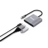 Equip 133488 3-in-1 USB-C – HDMI / USB-A / USB PD -sovitin, USB 3.2 Gen 1 (3.1 Gen 1), 4K/60 Hz, 100 W PD, alumiini, musta/harmaa