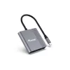 Equip 133488 3-in-1 USB-C – HDMI / USB-A / USB PD -sovitin, USB 3.2 Gen 1 (3.1 Gen 1), 4K/60 Hz, 100 W PD, alumiini, musta/harmaa