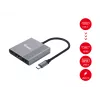 Equip 133488 3-in-1 USB-C – HDMI / USB-A / USB PD -sovitin, USB 3.2 Gen 1 (3.1 Gen 1), 4K/60 Hz, 100 W PD, alumiini, musta/harmaa