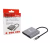 Equip 133488 3-in-1 USB-C – HDMI / USB-A / USB PD -sovitin, USB 3.2 Gen 1 (3.1 Gen 1), 4K/60 Hz, 100 W PD, alumiini, musta/harmaa