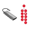 Equip USB-C 9-in-1-monitoimiadapteri, HDMI 4K/60Hz, Gigabit-LAN, USB 3.2 GEN1, SD/TF, 100W USB PD