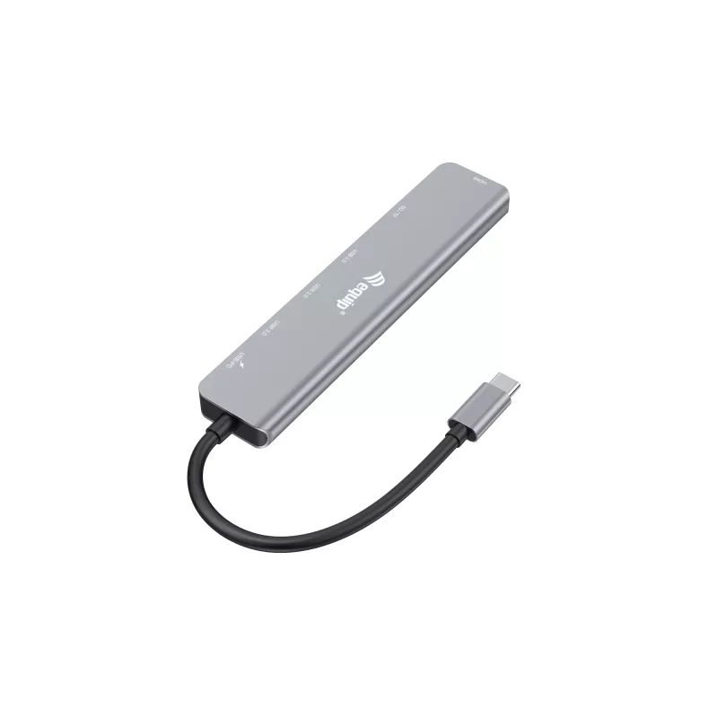Equip USB-C 7-in-1-monitoimiadapteri, HDMI 4K/60Hz, USB 3.2 Gen1 x3, TF/Micro SD, 100W USB PD
