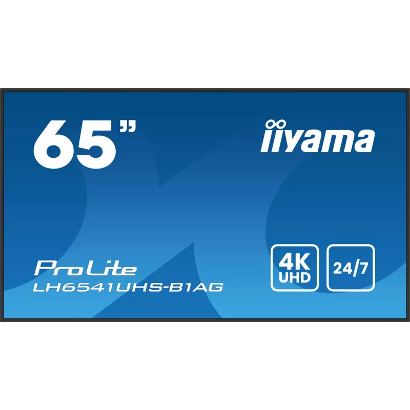 iiyama LH6541UHS-B1AG digitaalinen mainosnäyttö 163,8 cm (64,5 inch) LCD 500 cd/m² 4K Ultra HD musta 24/7