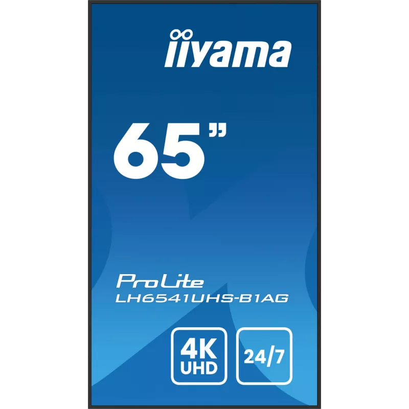 iiyama LH6541UHS-B1AG digitaalinen mainosnäyttö 163,8 cm (64,5 inch) LCD 500 cd/m² 4K Ultra HD musta 24/7