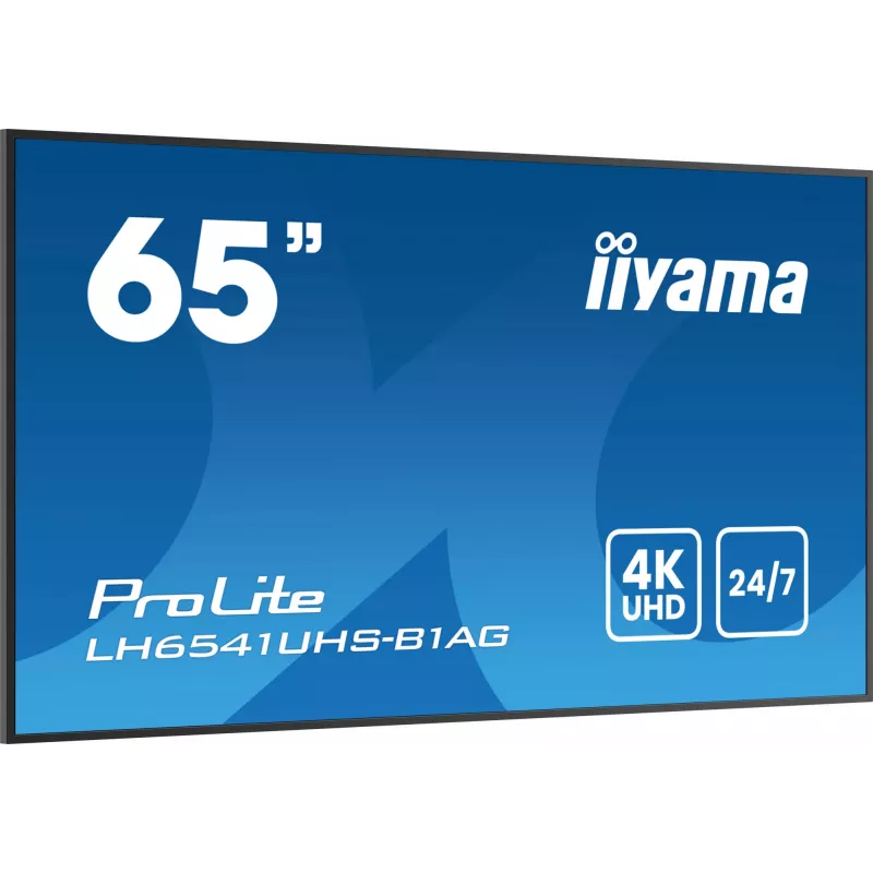 iiyama LH6541UHS-B1AG digitaalinen mainosnäyttö 163,8 cm (64,5 inch) LCD 500 cd/m² 4K Ultra HD musta 24/7