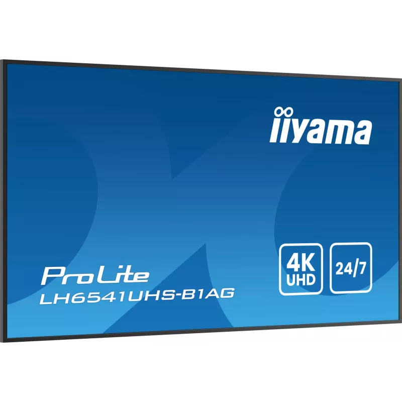 iiyama LH6541UHS-B1AG digitaalinen mainosnäyttö 163,8 cm (64,5 inch) LCD 500 cd/m² 4K Ultra HD musta 24/7