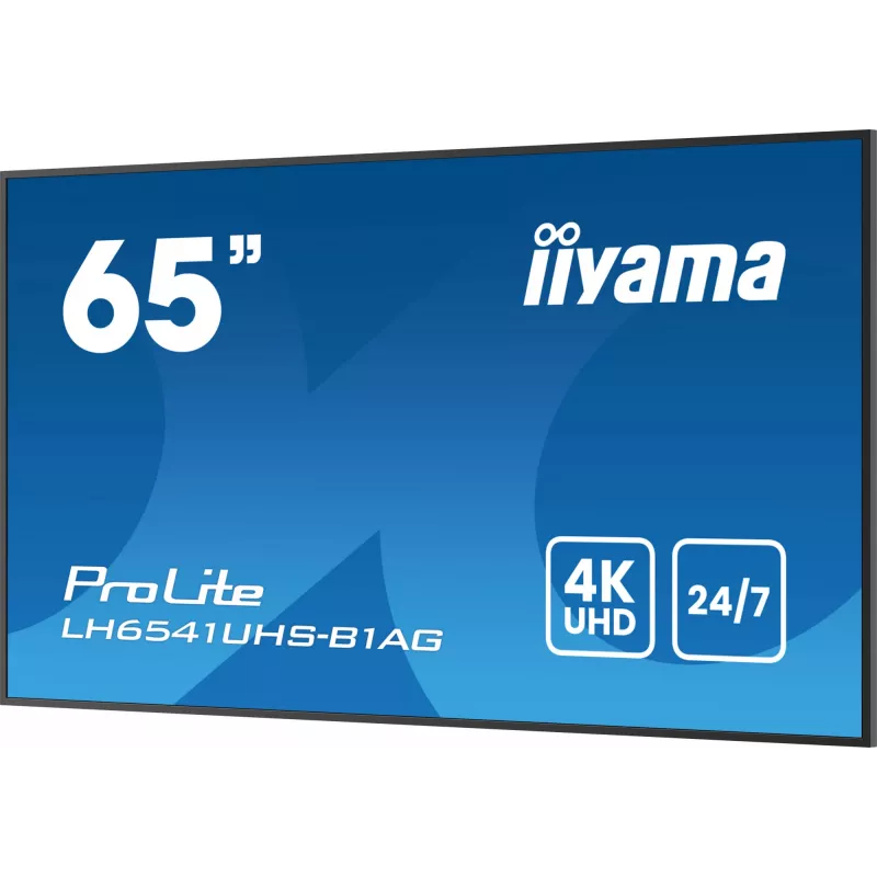 iiyama LH6541UHS-B1AG digitaalinen mainosnäyttö 163,8 cm (64,5 inch) LCD 500 cd/m² 4K Ultra HD musta 24/7