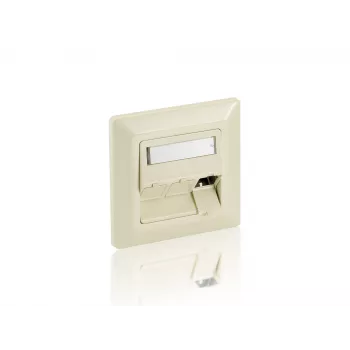 Equip 3-porttinen saksalainen peitelevy, puhtaanvalkoinen, valkoinen, ABS-muovi, alumiini, tavanomainen, mikä tahansa merkki, RJ-45, 80 mm