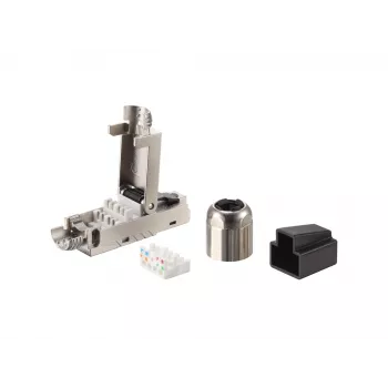 Equip Cat 8.1 työkaluton RJ45-liitin 5 kpl/sarja musta ruostumaton teräs uros