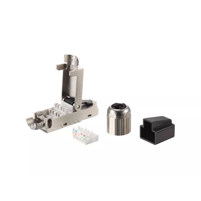 Equip Cat 8.1 työkaluton RJ45-liitin 5 kpl/sarja musta ruostumaton teräs uros