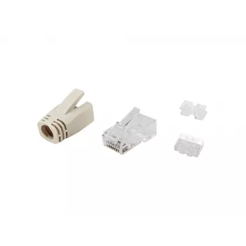 Equip Cat.6A RJ45 liitinsarja 100 kpl läpinäkyvä valkoinen