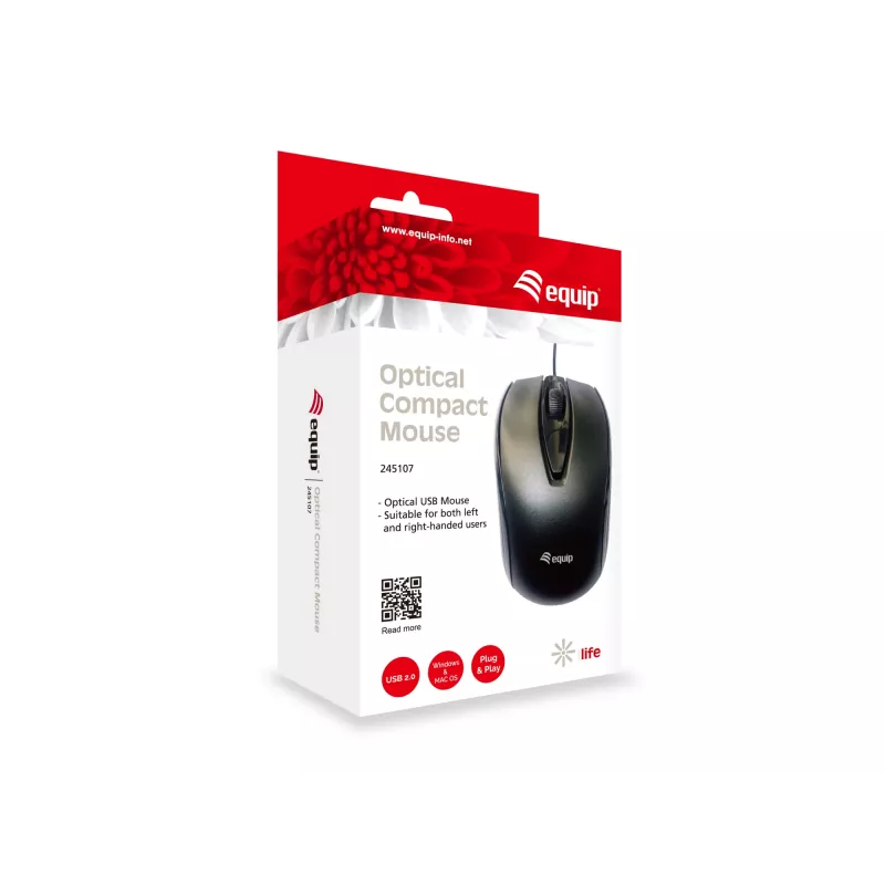 Equip 245107 hiiri toimisto molempikätinen USB Type-A optinen 1000 DPI