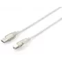 USB 2.0 Type-A - Type-B -kaapeli Equip 128650 1,8 m läpinäkyvä hopea