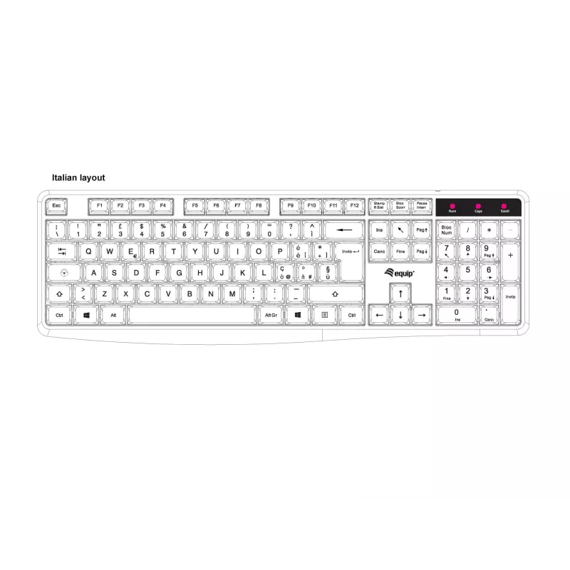 Equip 245213 näppäimistö toimisto USB QWERTY italia musta