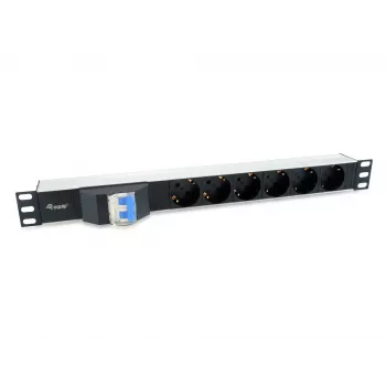 Equip 333312 virranjakoyksikkö (PDU) 6 AC-pistorasiaa 1U musta