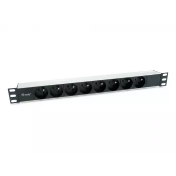 Equip 333313 virranjakoyksikkö (PDU) 8 AC-lähtöä 1HE musta, hopea