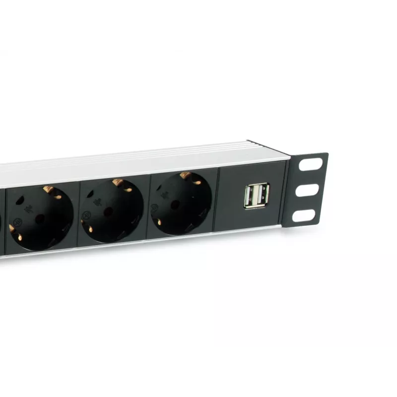 Equip 333315 virranjakoyksikkö (PDU) 7 AC-lähtöä 1U musta, hopea