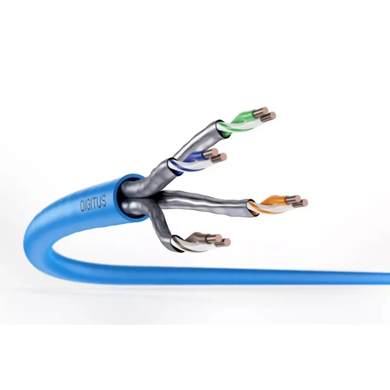 DIGITUS asennuskaapeli - CAT6a - U/FTP - AWG 23/1 - 100 m - sininen