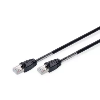 DIGITUS ulkoverkkokaapeli – CAT6 – S/FTP – suojuksella – Cu – 1 m – musta vaippa