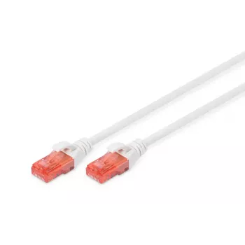 DIGITUS verkkokaapeli - CAT6 - U/UTP - Snagless - Cu - 1 m - valkoinen