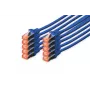 DIGITUS CAT6 S/FTP -patch-kaapeli, 5 m, harmaa, 10 kpl:n pakkaus
