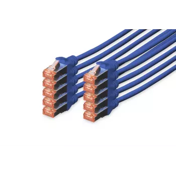 DIGITUS CAT6 S/FTP -kytkentäkaapeli, 2 m, harmaa, 10 kpl:n pakkaus