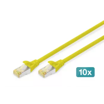 DIGITUS CAT6 S/FTP -kytkentäkaapeli, 1 m, harmaa, 10 kpl:n pakkaus