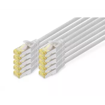 DIGITUS CAT6A S/FTP -verkkokaapeli, 2 m, harmaa, 10 kpl:n pakkaus