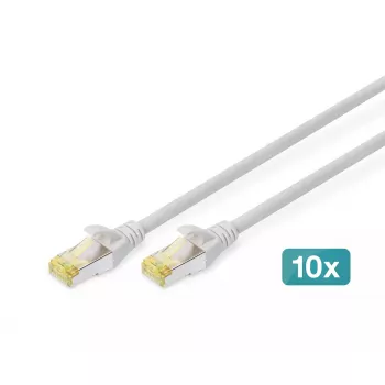 DIGITUS CAT6A S/FTP -verkkokaapeli, 2 m, harmaa, 10 kpl:n pakkaus