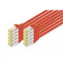 DIGITUS verkkopatchkaapeli - CAT6a - S/FTP - Snagless - 3 m - punainen - 10 kpl:n pakkaus