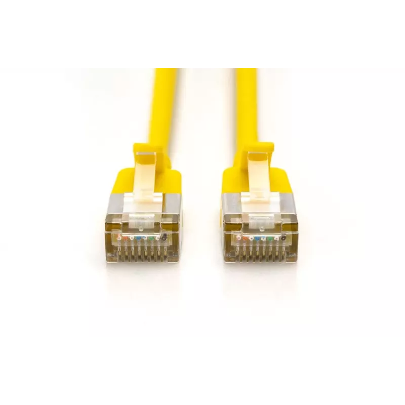 DIGITUS ohut verkkopatchkaapeli – CAT6A – F-FTP – 5 m – keltainen