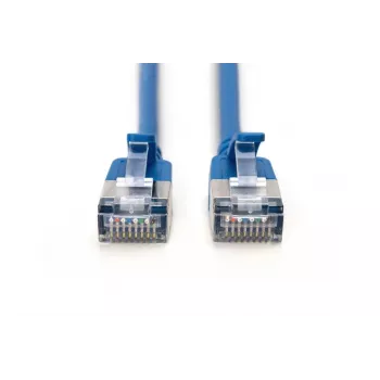 DIGITUS ohut verkkopatchkaapeli – CAT6A – F-FTP – 3 m – sininen